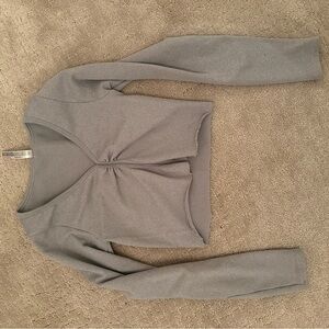 Gray Long Sleeve Crop Top